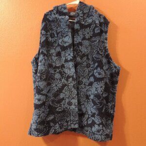 Koolaburra UGG Woman 3X Large Blue Outdoor Bonfire Floral Hooded Wrap Vest